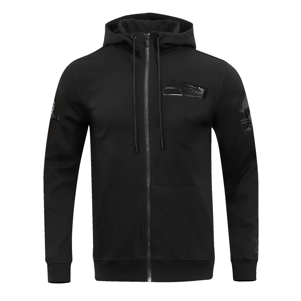 NFL SEATTLE SEAHAWKS TRIPLE BLACK MEN'S DK FZ HOODIE (TRIPLE BLACK)