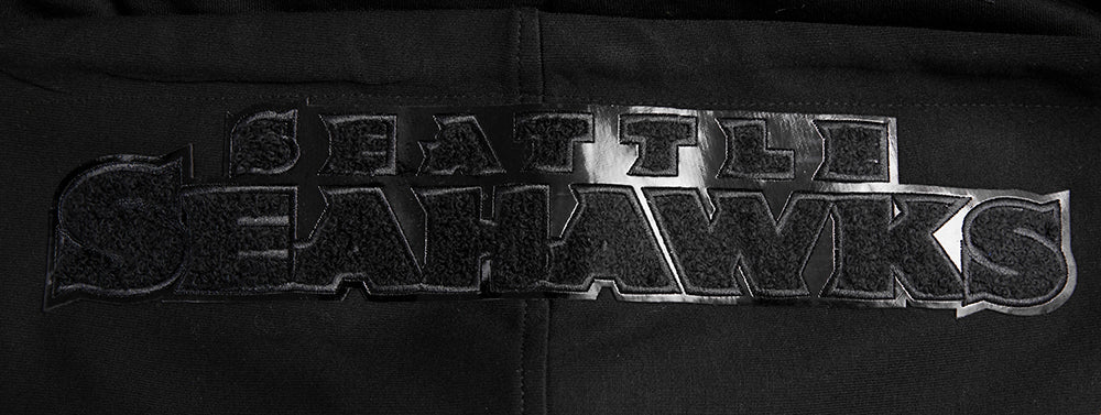 NFL SEATTLE SEAHAWKS TRIPLE BLACK MEN'S DK FZ HOODIE (TRIPLE BLACK)