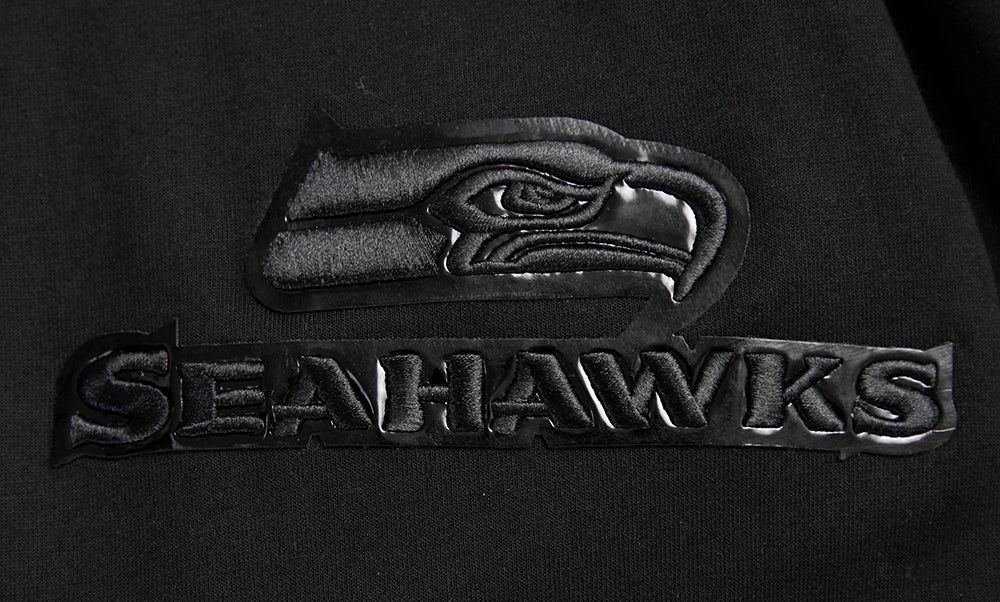 NFL SEATTLE SEAHAWKS TRIPLE BLACK MEN'S DK FZ HOODIE (TRIPLE BLACK)