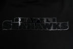 NFL SEATTLE SEAHAWKS TRIPLE BLACK MEN'S DOUBLE KNIT PULLOVER HOODIE (TRIPLE BLACK MEN'S)