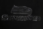 NFL SEATTLE SEAHAWKS TRIPLE BLACK MEN'S DOUBLE KNIT PULLOVER HOODIE (TRIPLE BLACK MEN'S)