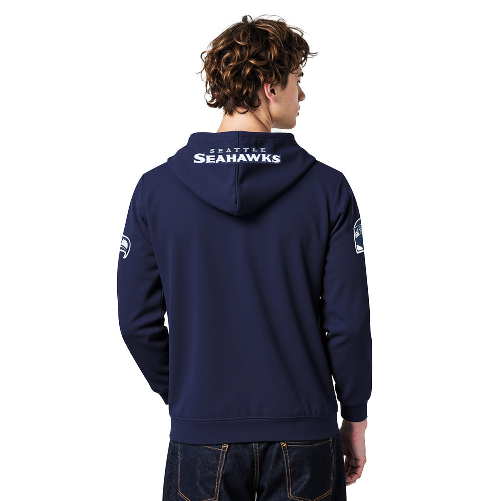 NFL SEATTLE SEAHAWKS OLD ENGLISH MEN'S FLC PO HOODIE (MIDNIGHT NAVY)