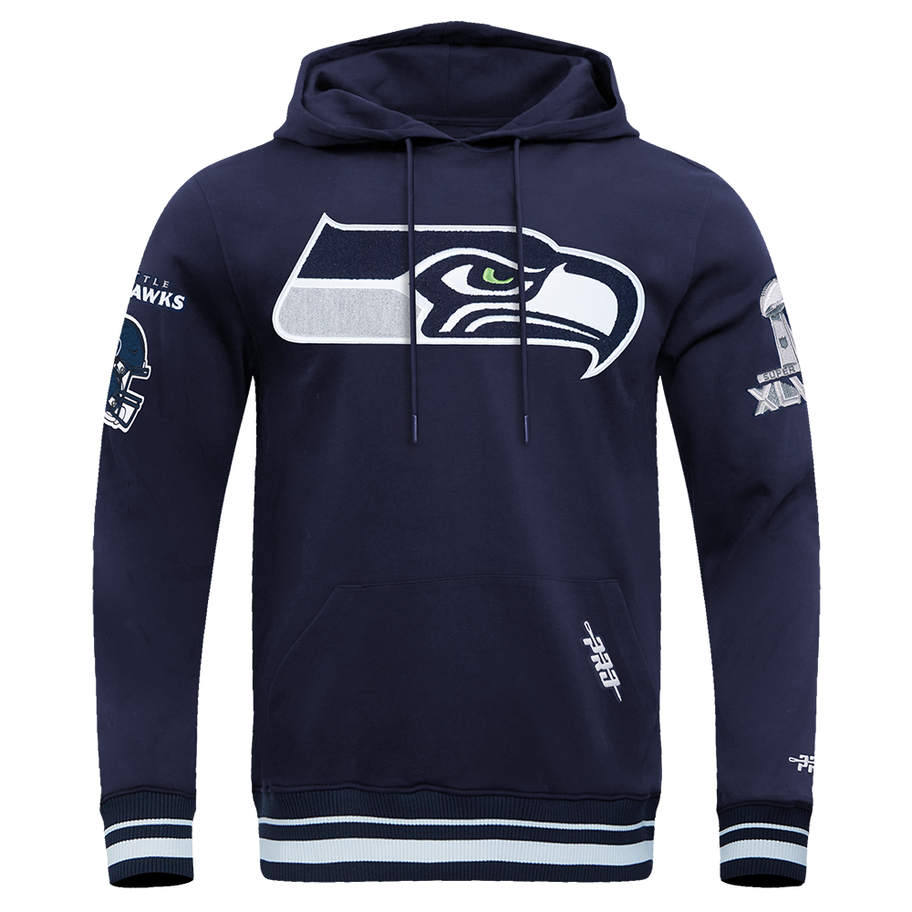 NFL SEATTLE SEAHAWKS CHANDAIL À CAPUCHON MASHUP CÔTELÉ POUR HOMME (MARINE MINUIT)