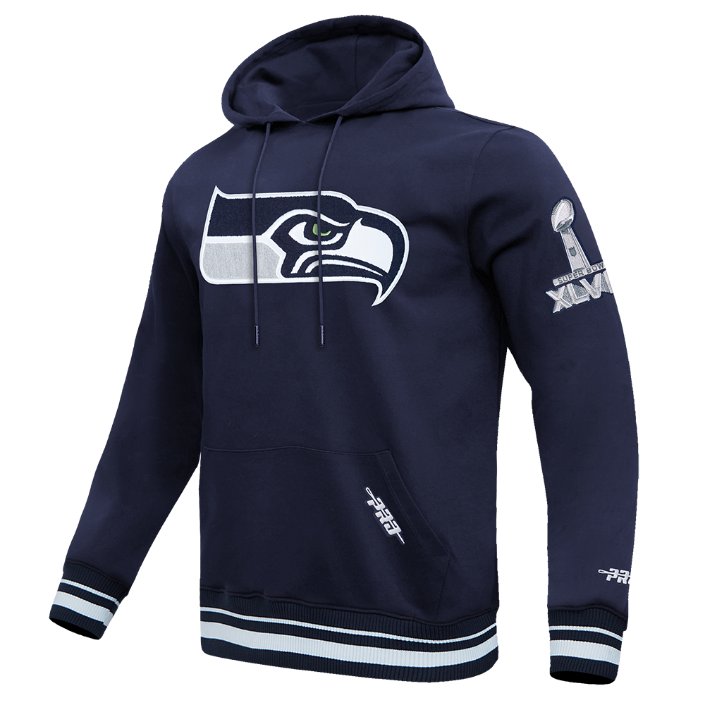 NFL SEATTLE SEAHAWKS CHANDAIL À CAPUCHON MASHUP CÔTELÉ POUR HOMME (MARINE MINUIT)