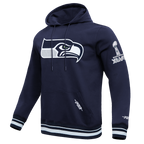 NFL SEATTLE SEAHAWKS CHANDAIL À CAPUCHON MASHUP CÔTELÉ POUR HOMME (MARINE MINUIT)
