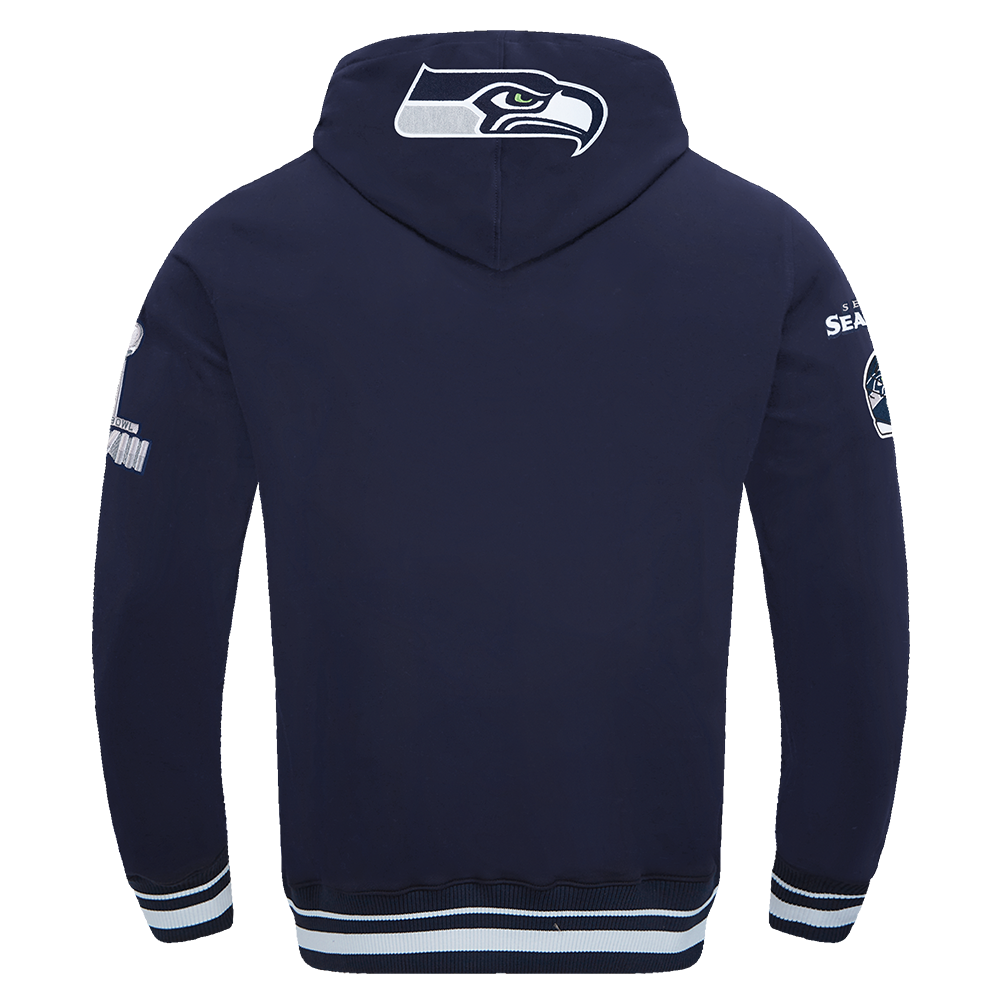 NFL SEATTLE SEAHAWKS CHANDAIL À CAPUCHON MASHUP CÔTELÉ POUR HOMME (MARINE MINUIT)