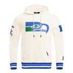 NFL SEATTLE SEAHAWKS RETRO CLASSIC MEN'S PULLOVER HOODIE (EGGSHELL/ ROYAL BLUE)