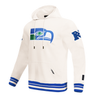 NFL SEATTLE SEAHAWKS RETRO CLASSIC MEN'S PULLOVER HOODIE (EGGSHELL/ ROYAL BLUE)