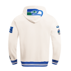 NFL SEATTLE SEAHAWKS RETRO CLASSIC MEN'S PULLOVER HOODIE (EGGSHELL/ ROYAL BLUE)