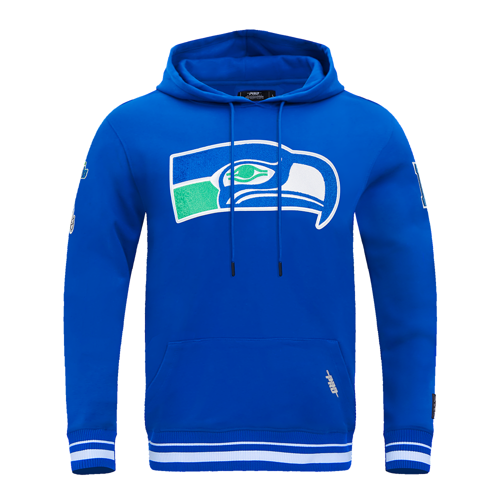 NFL SEATTLE SEAHAWKS RETRO CLASSIC MEN'S PULLOVER HOODIE (ROYAL BLUE)