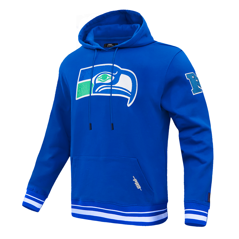 NFL SEATTLE SEAHAWKS RETRO CLASSIC MEN'S PULLOVER HOODIE (ROYAL BLUE)