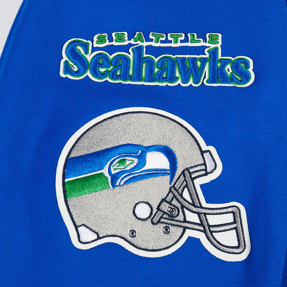 NFL SEATTLE SEAHAWKS RETRO CLASSIC MEN'S PULLOVER HOODIE (ROYAL BLUE)