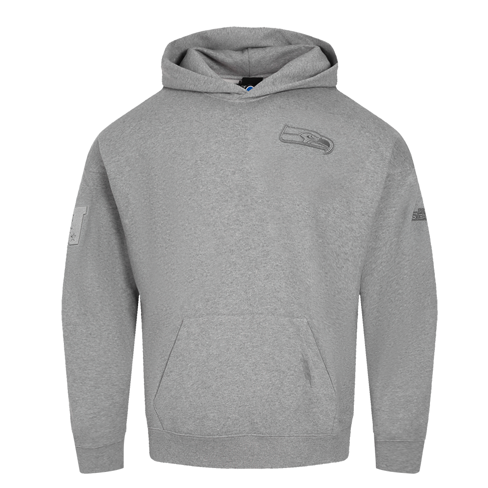 NFL SEATTLE SEAHAWKS NEUTRAL MEN'S DROP SHOULDER PULLOVER HOODIE (DARK HEATHER GRAY)