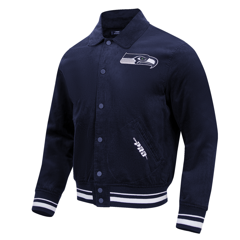 NFL SEATTLE SEAHAWKS CLASSIC CORDUROY MEN'S COAT (MIDNIGHT NAVY)