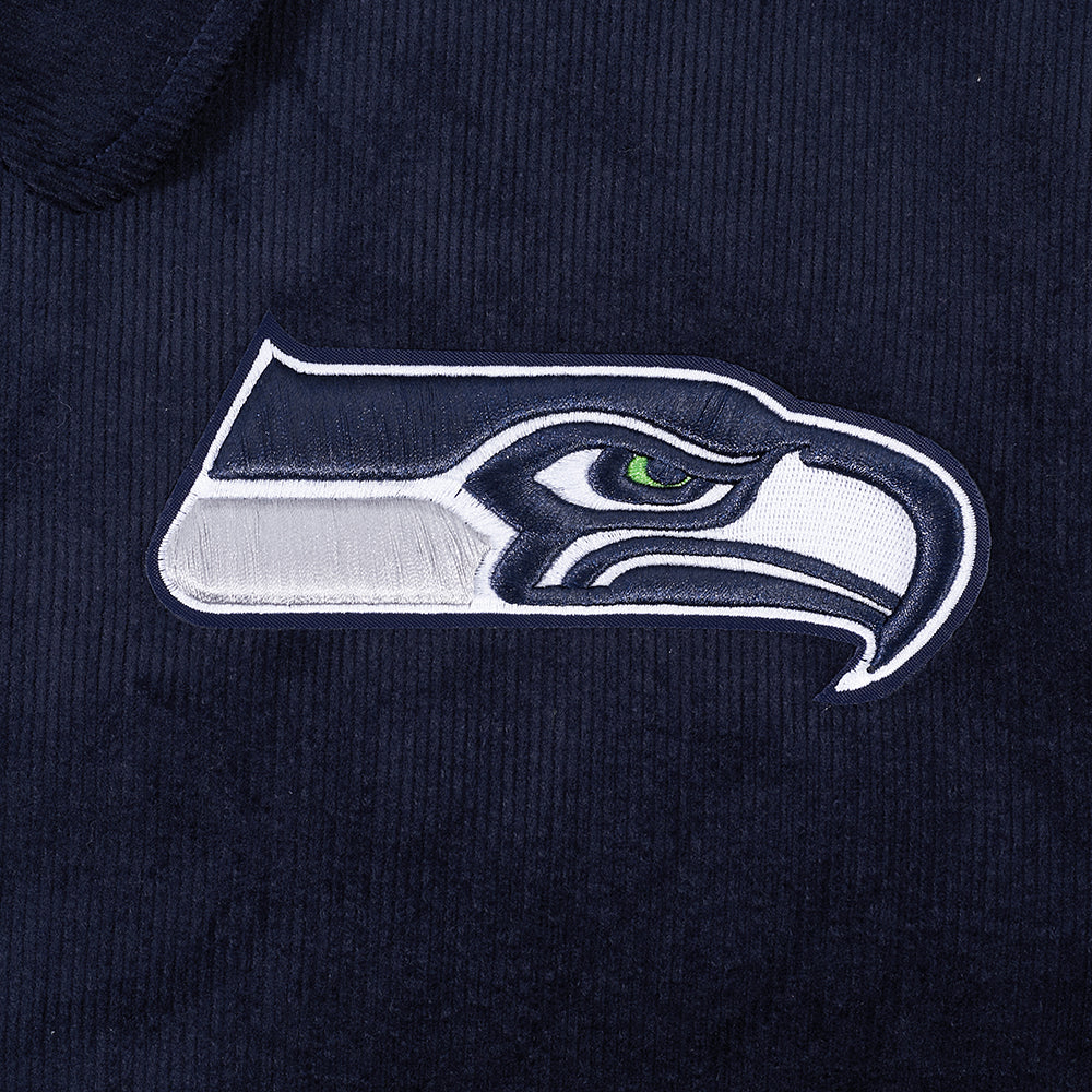 NFL SEATTLE SEAHAWKS CLASSIC CORDUROY MEN'S COAT (MIDNIGHT NAVY)