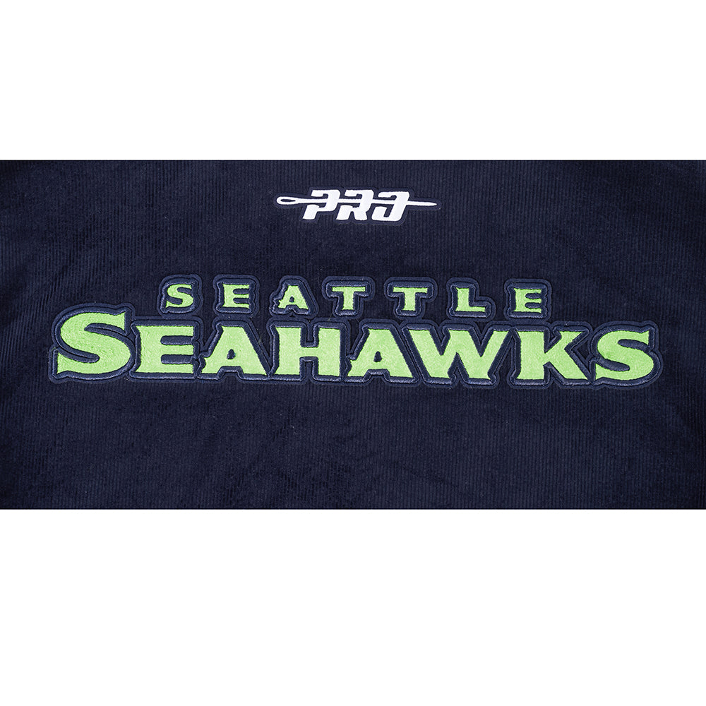 NFL SEATTLE SEAHAWKS CLASSIC CORDUROY MEN'S COAT (MIDNIGHT NAVY)