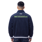 NFL SEATTLE SEAHAWKS CLASSIC CORDUROY MEN'S COAT (MIDNIGHT NAVY)