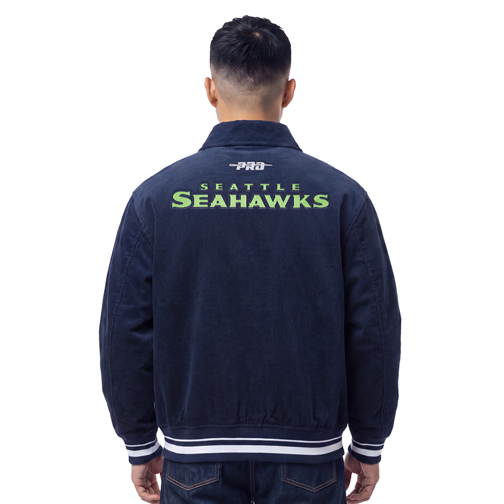 NFL SEATTLE SEAHAWKS CLASSIC CORDUROY MEN'S COAT (MIDNIGHT NAVY)