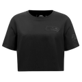 NFL SEATTLE SEAHAWKS TRIPLE BLACK T-SHIRT EN JERSEY SIMPLE À COUPE CARRÉE POUR FEMME (TRIPLE NOIR)