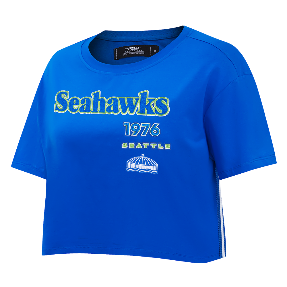 NFL SEATTLE SEAHAWKS RETRO CLASSIC SINGLE JERSEY BOXY TEE (ROYAL BLUE)