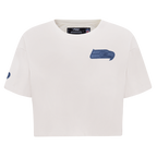 NFL SEATTLE SEAHAWKS VARSITY BLUES T-SHIRT EN JERSEY SIMPLE À COUPE CARRÉE POUR FEMME (LIN)