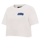 NFL SEATTLE SEAHAWKS VARSITY BLUES T-SHIRT EN JERSEY SIMPLE À COUPE CARRÉE POUR FEMME (LIN)