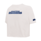 NFL SEATTLE SEAHAWKS VARSITY BLUES T-SHIRT EN JERSEY SIMPLE À COUPE CARRÉE POUR FEMME (LIN)