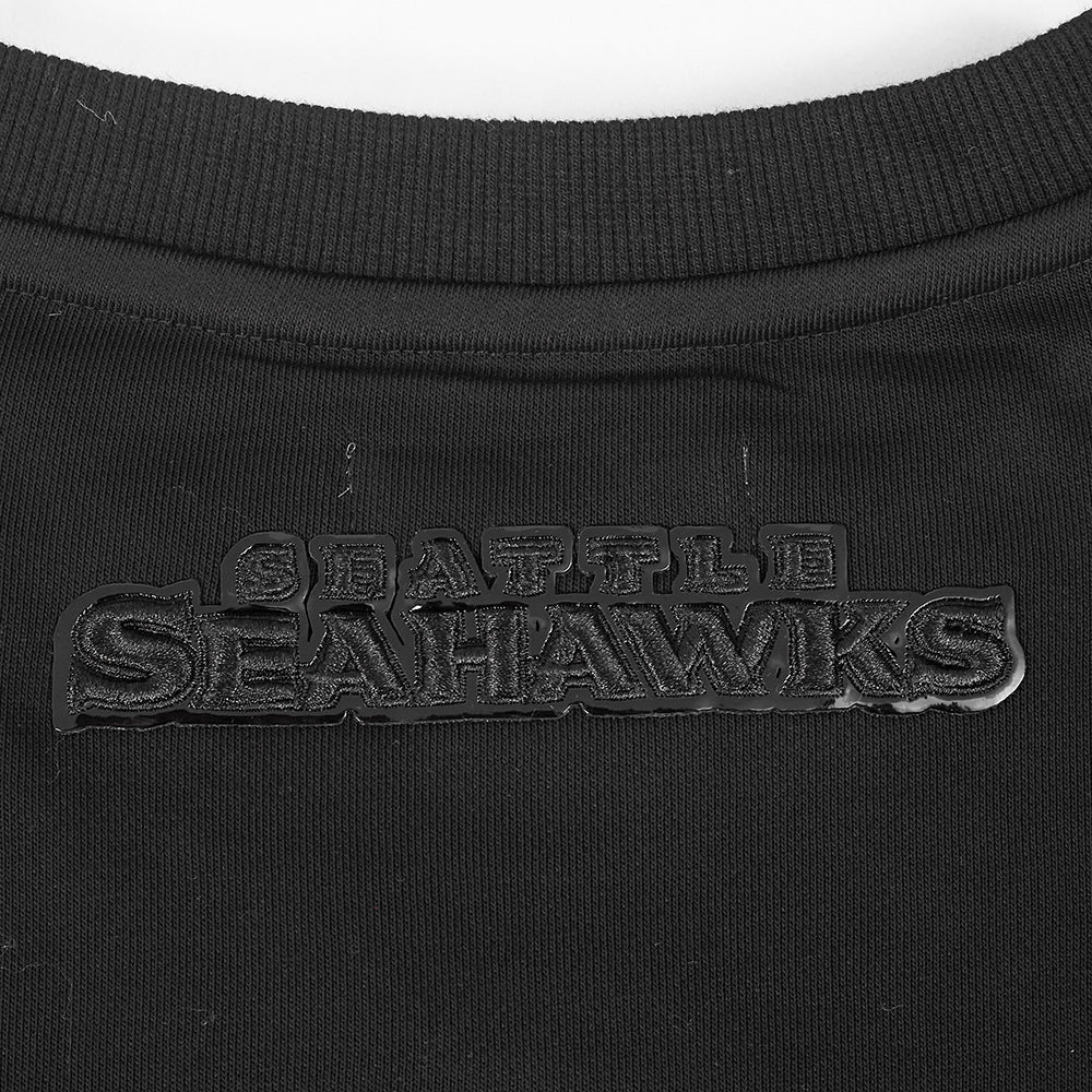 NFL SEATTLE SEAHAWKS TRIPLE BLACK WOMEN'S FLC CREWNECK (TRIPLE BLACK WOMEN'S)