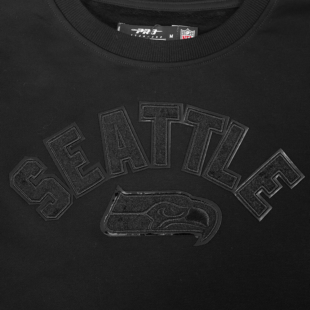 NFL SEATTLE SEAHAWKS TRIPLE BLACK WOMEN'S FLC CREWNECK (TRIPLE BLACK WOMEN'S)