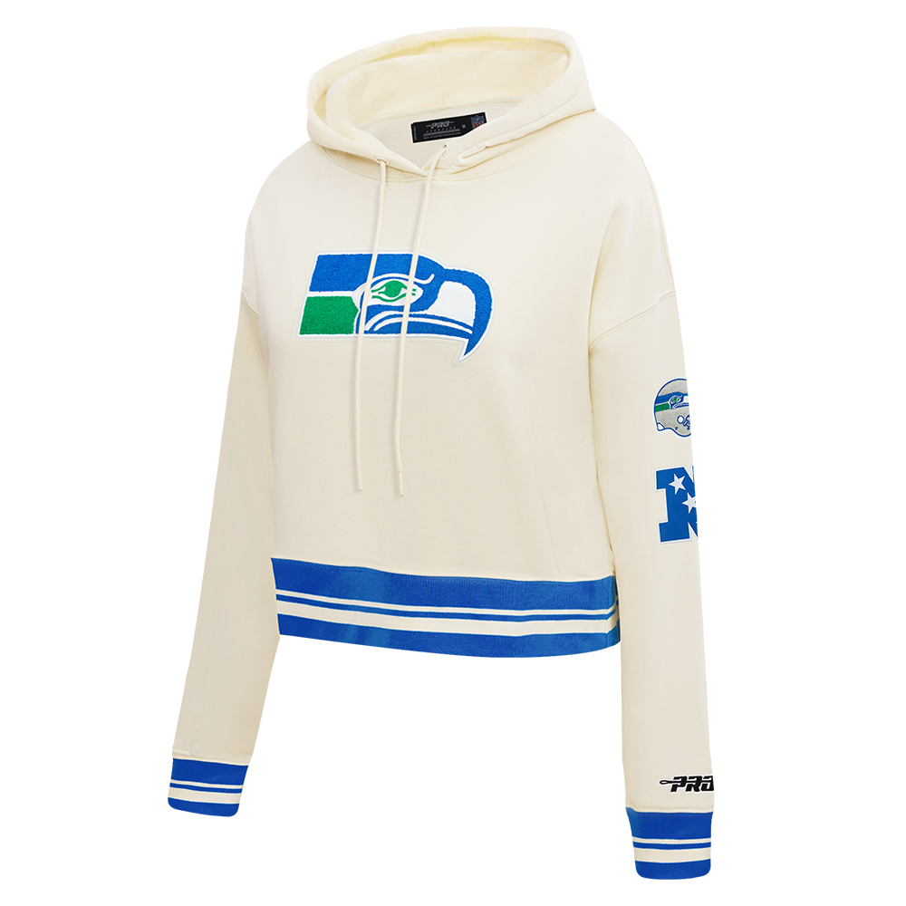 NFL SEATTLE SEAHAWKS RETRO CLASSICS WOMEN'S SWEATSHIRT (EGGSHELL/ROYAL BLUE)