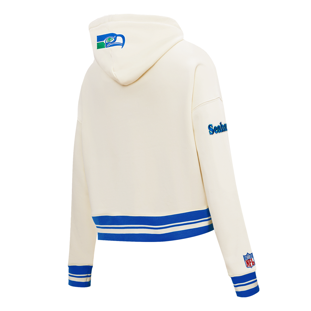 NFL SEATTLE SEAHAWKS RETRO CLASSICS WOMEN'S SWEATSHIRT (EGGSHELL/ROYAL BLUE)