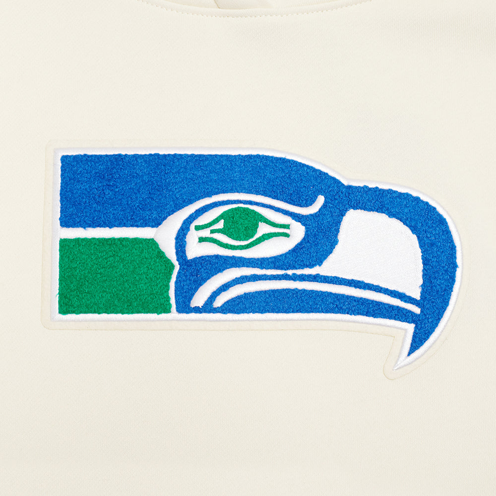 NFL SEATTLE SEAHAWKS RETRO CLASSICS WOMEN'S SWEATSHIRT (EGGSHELL/ROYAL BLUE)