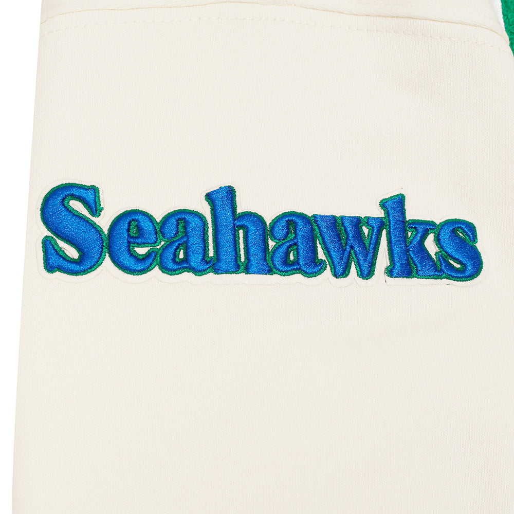 NFL SEATTLE SEAHAWKS RETRO CLASSICS WOMEN'S SWEATSHIRT (EGGSHELL/ROYAL BLUE)