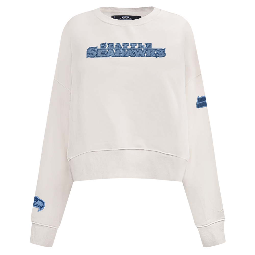 NFL SEATTLE SEAHAWKS VARSITY BLUES CHANDAIL À COL ROND EN MOLLETON POUR FEMME (LIN)