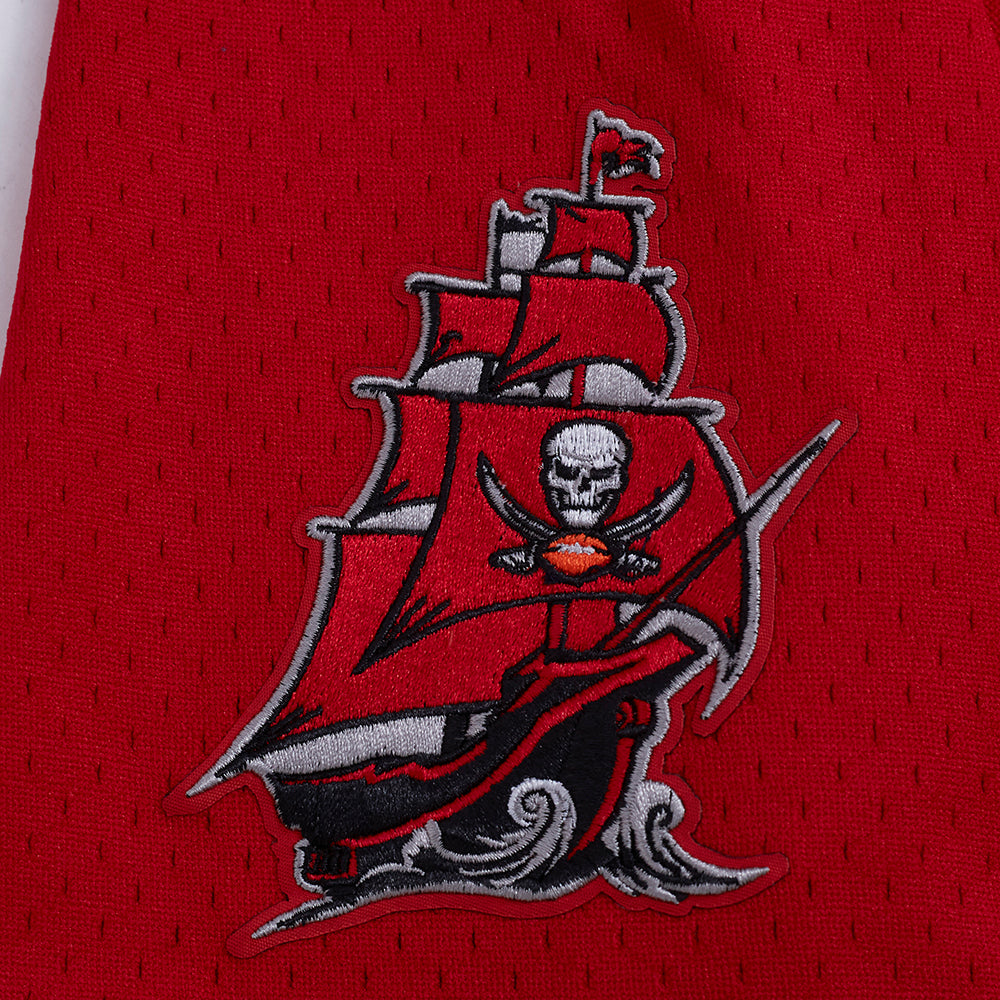 NFL TAMPA BAY BUCCANEERS MESH MEN'S  BUTTON UP SHIRT (RED/BLACK)
