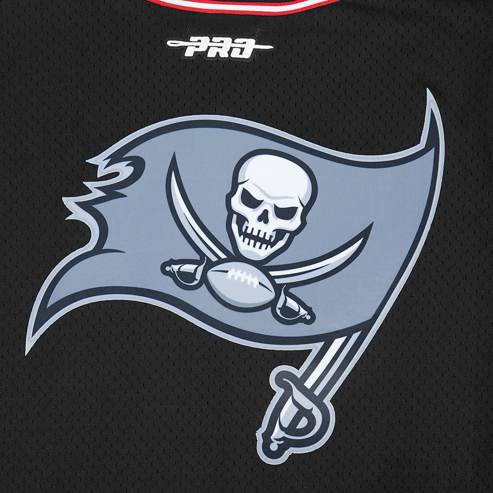 NFL TAMPA BAY BUCCANEERS MIKE EVANS #13 CLASSIC MESH PNN CHEMISE BOUTONNÉE EN FILET POUR HOMME (NOIR/ROUGE)