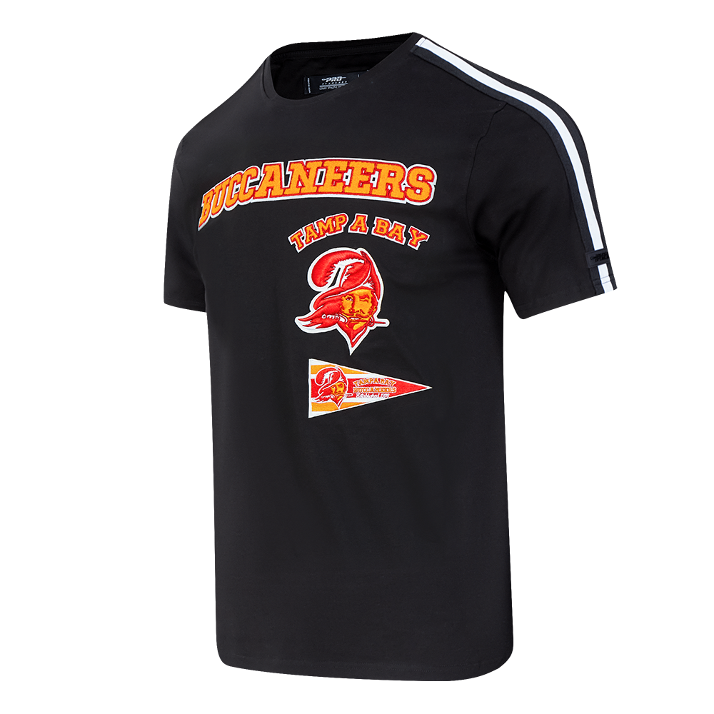 NFL TAMPA BAY BUCCANEERS RETRO CLASSIC MEN'S STRIPED TEE (BLACK)
