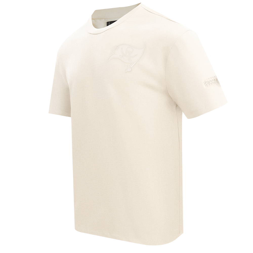 NFL TAMPA BAY BUCCANEERS NEUTRAL MEN'S COTTON JERSEY DROP SHOULDER TEE (EGGSHELL)