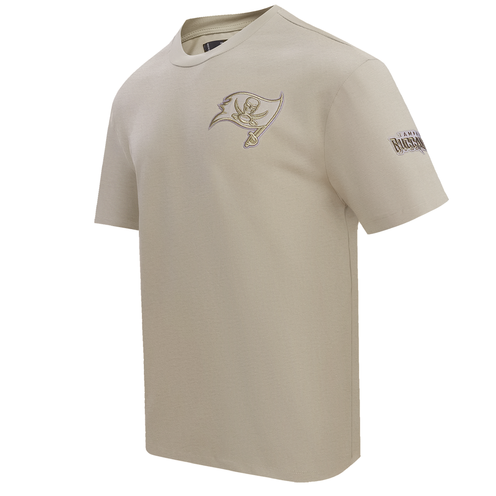 NFL TAMPA BAY BUCCANEERS NEUTRAL MEN'S COTTON JERSEY DROP SHOULDER TEE (TAUPE)