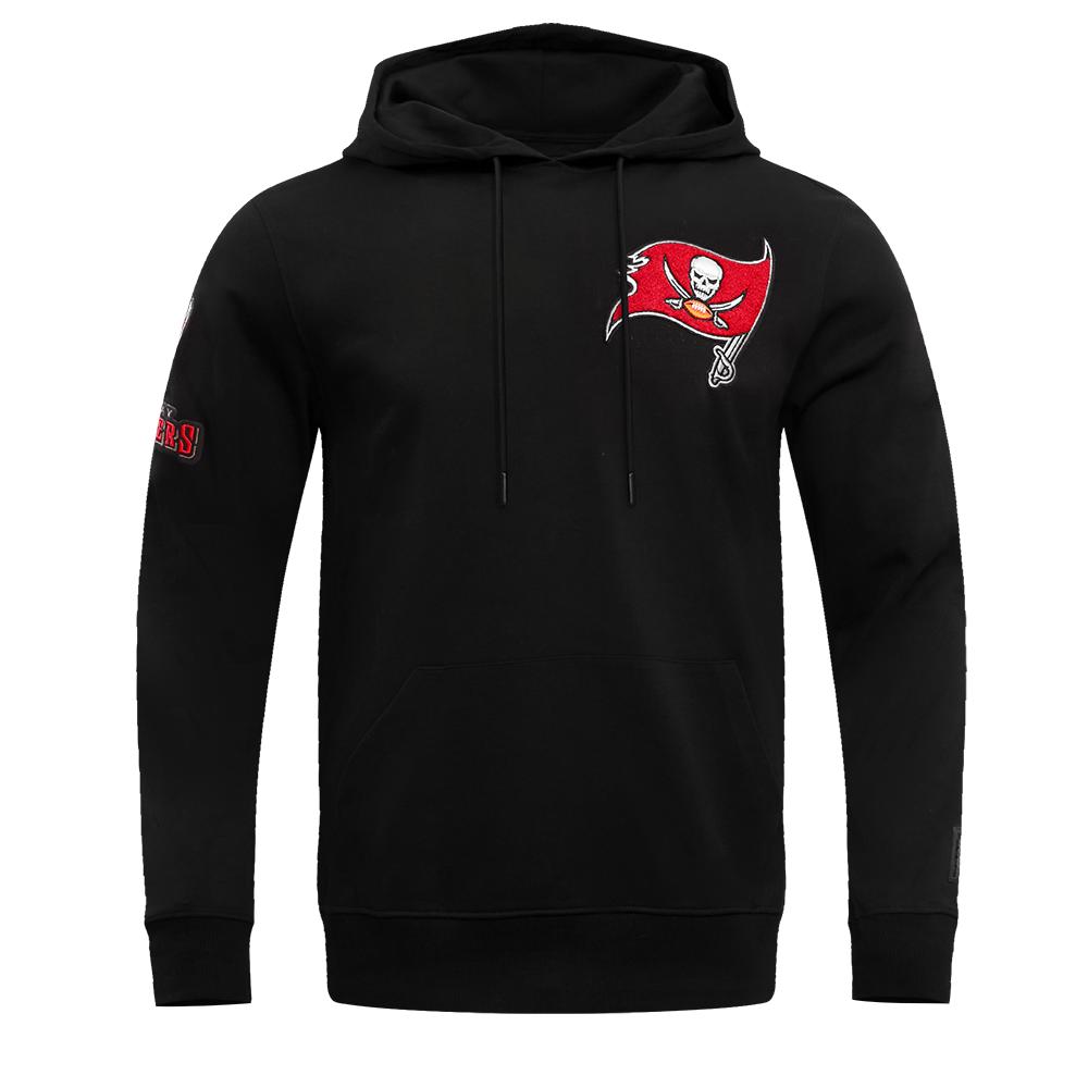 NFL TAMPA BAY BUCCANEERS CLASSIC CHENILLE CHANDAIL À CAPUCHON EN MAILLE DOUBLE POUR HOMME (NOIR)
