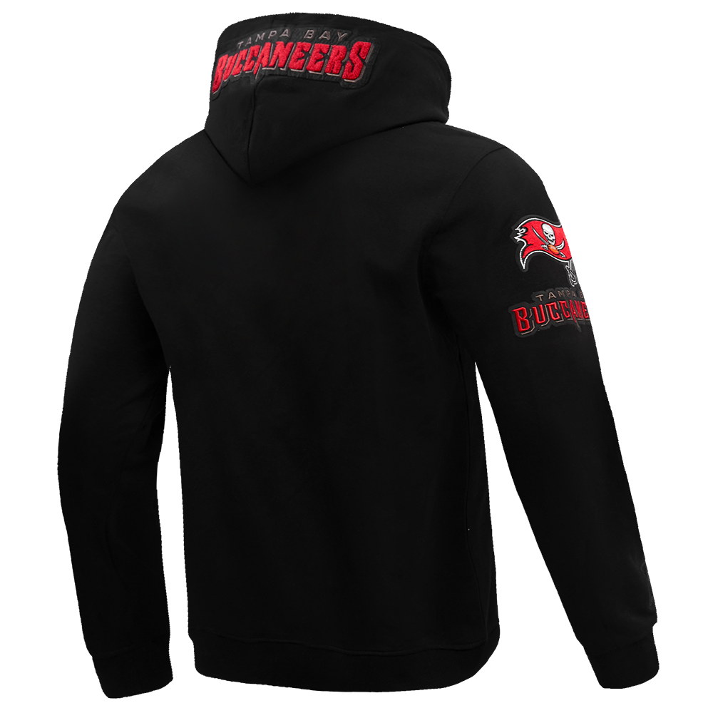 NFL TAMPA BAY BUCCANEERS CLASSIC CHENILLE CHANDAIL À CAPUCHON EN MAILLE DOUBLE POUR HOMME (NOIR)