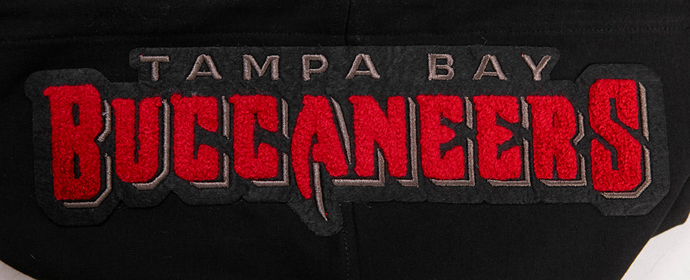 NFL TAMPA BAY BUCCANEERS CLASSIC CHENILLE CHANDAIL À CAPUCHON EN MAILLE DOUBLE POUR HOMME (NOIR)