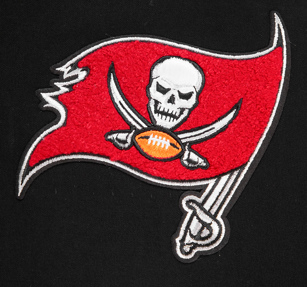 NFL TAMPA BAY BUCCANEERS CLASSIC CHENILLE CHANDAIL À CAPUCHON EN MAILLE DOUBLE POUR HOMME (NOIR)