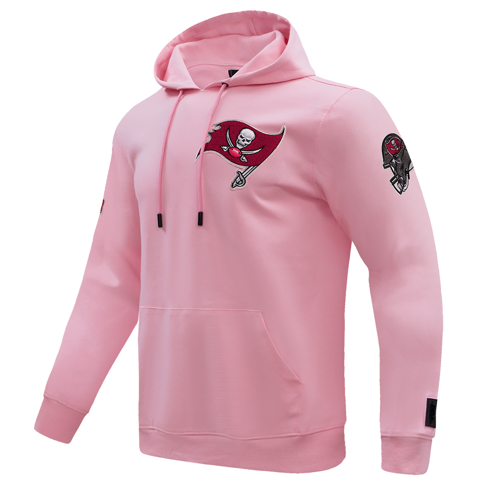 NFL TAMPA BAY BUCCANEERS CLASSIC CHENILLE DOUBLE KNIT PULLOVER HOODIE (PINK)