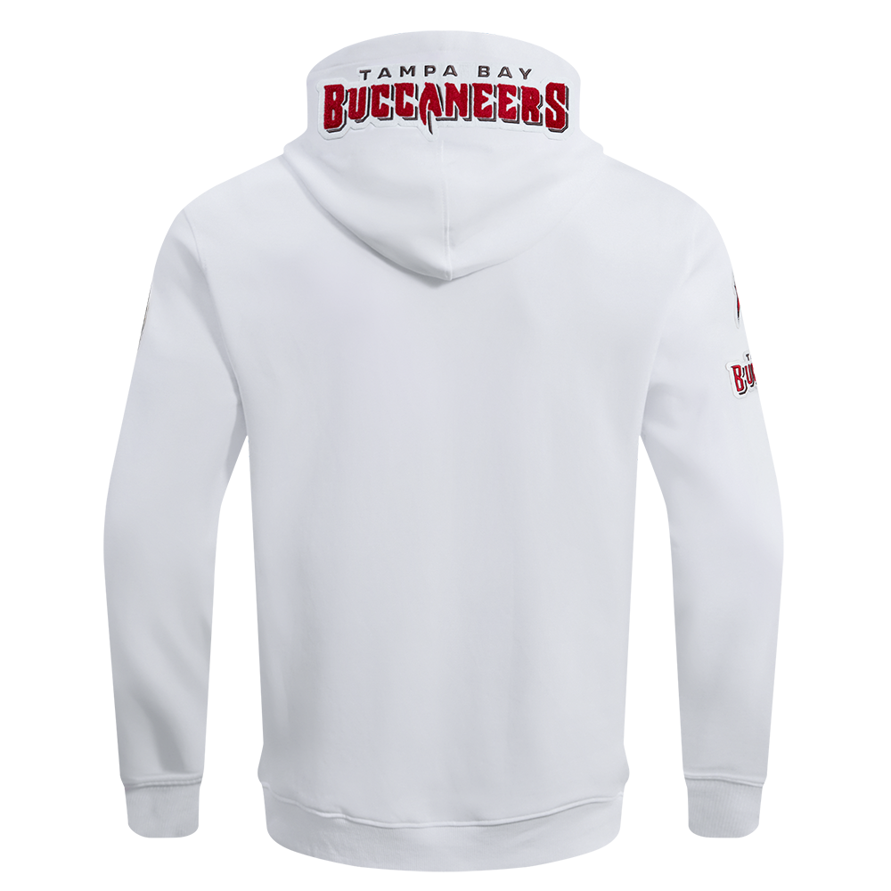 NFL TAMPA BAY BUCCANEERS CLASSIC CHENILLE DOUBLE KNIT PULLOVER HOODIE (WHITE)