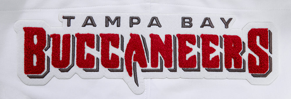 NFL TAMPA BAY BUCCANEERS CLASSIC CHENILLE DOUBLE KNIT PULLOVER HOODIE (WHITE)