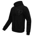 NFL TAMPA BAY BUCCANEERS TRIPLE BLACK LOGO MEN'S ZIPPER HOODIE (TRIPLE BLACK)