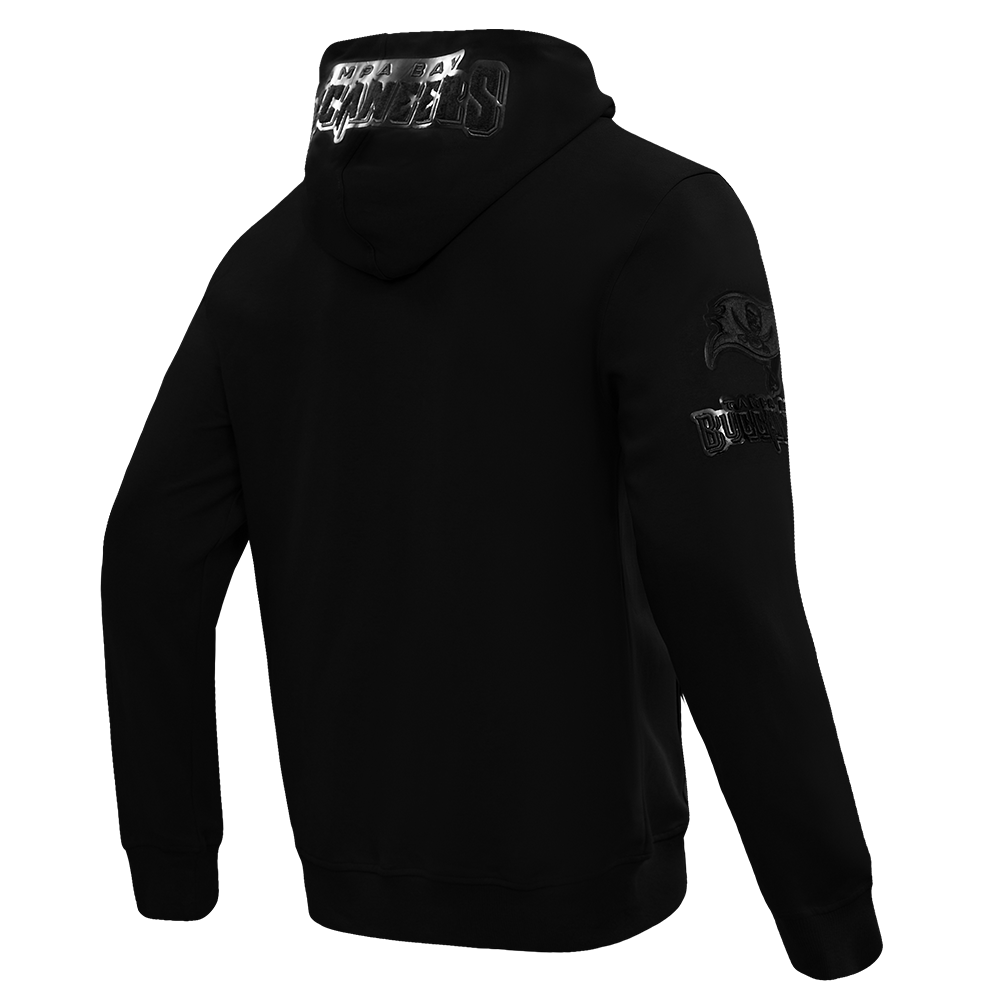 NFL TAMPA BAY BUCCANEERS TRIPLE BLACK LOGO MEN'S ZIPPER HOODIE (TRIPLE BLACK)