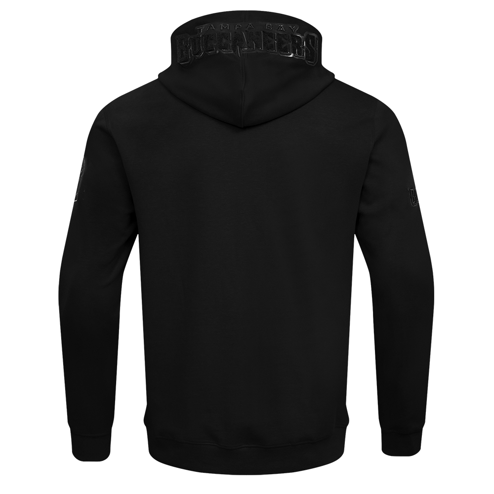 NFL TAMPA BAY BUCCANEERS TRIPLE BLACK LOGO MEN'S ZIPPER HOODIE (TRIPLE BLACK)