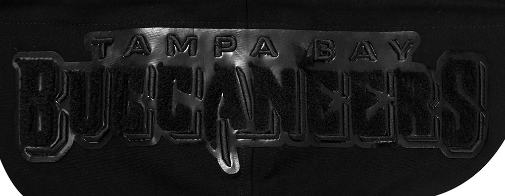 NFL TAMPA BAY BUCCANEERS TRIPLE BLACK LOGO MEN'S ZIPPER HOODIE (TRIPLE BLACK)